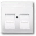 ABB BJB Basic 55 Бел Плата центральная  2-я для коммуникац розеток 0211 с суппортами 18**