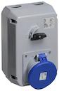 Switched interlocked socket-outlet, 6h, 63A, IP44, 2P+E