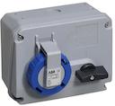 Switched interlocked socket-outlet, 6h, 16A, IP67, 2P+E