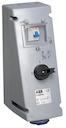 Switched interlocked socket-outlet with RCD, 6h, 30mA, 16A, IP44, 2P+E