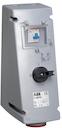 Switched interlocked socket-outlet with RCD, 6h, 30mA, 32A, IP44, 2P+E