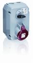 Switched interlocked socket-outlet, 6h, 16A, IP44, 3P+N+E