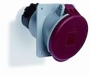 Socket-outlet, panel mounting, 6h, 63A, IP44, unified flange, angled, 2P+E