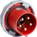 Inlet, panel mounting, 6h, 125A, IP67, unified flange, straight, 2P+E