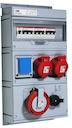 Modular Combi Plastic, 32A, 2x3P+N+E 16A, 1x3P+N+E mechanically interlocked 32A, 250x574x179, 1x10/16A, IP44, Disconnector OT40F3
