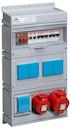Modular Combi 32 A, M32/2 JFB, Plastic One 16A and one 32A (346-415V) outlet (3P+N+E) MCB two S201 C16, one S203 C16 and one S203 C32 Two double schuko outlet (1P+E) 10/16A (250 V) and one single schuko, 5 in total