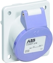 Socket-outlet for panel mounting for extra low voltage, 16A, IP44, 2-pole, straight type
