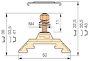 beige Railway Terminal Blocks HD4/9.F4 1 stud terminal M4 x 11,5 mm (.453") - Equipment : self locking nut + spring washer + washer