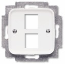 Плата центральная (накладка) для 2-х разъёмов Modular Jack (артикулы 0210, 0211 и 0219), серия Reflex SI, цвет альпийский белый