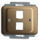 Плата центральная (накладка) для 2-х разъёмов Modular Jack (артикулы 0210, 0211 и 0219), серия alpha nea, цвет белый глянцевый