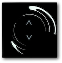 Клавиша для механизма электронного выключателя Busch-Jalousiecontrol 6411 U-101, 6411 U/S-101, 6418 U, реле 6402 U, серия impuls, цвет чёрный бриллиант