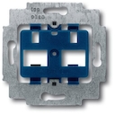 Суппорт для 2-х разъёмов фирмы ITT-Cannon RJ45 кат.5, typ 808 RJ45 Mark III, с синим цоколем, без распорок