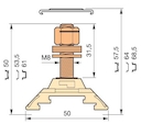beige Railway Terminal Blocks HD70/22.F8.31 1 stud terminal M8 x 31,5 mm (1.24") - Equipment (as per NF F 61017) : H 130 self locking nut + TREP 3L washer + washer