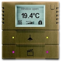 6128/01-840-500 Терморегулятор KNX с дисплеем и сенсором, 2/4-клавишный, Династия, латунь античная