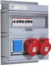 Modular Combi Plastic , 32A, 2x3P+N+E 32A, one S201 C16, two S203 C32 250x430x160, 1x10/16A, IP44