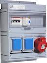 Modular Combi Plastic, 32A, 1x3P+N+E 16A (MCB 203-C16, RCD F204 A-25/0,03), 1x3P+N+E 32A, 250x560x160, 4x10/16A, IP44