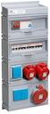 Modular Combi 63 A, Plastic, One 16A, 32A and one 63A (346-415V) outlet (3P+N+E) MCB two S201 C16, one S203 C16 one S203 C32 and one S203 C63 One double schuko outlet and one single (1P+E) 10/16A (250 V, three in total) RCD F204 A-63/0,03, Disconnector OT80F3