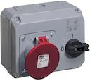 Switched interlocked socket-outlet, 6h, 63A, IP44, 3P+E