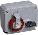 Switched interlocked socket-outlet, 11h, 32A, IP67, 3P+E