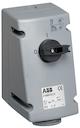 Switched interlocked socket-outlet, 6h, 32A, IP44, 2P+E