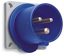 Inlet, panel mounting, 6h, 32A, IP44, unified flange, straight, 2P+E