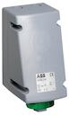 Surface socket-outlet for looping, 2h, 16A, IP67, 3P+E