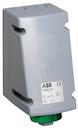 Surface socket-outlet for looping, 2h, 16A, IP67, 3P+N+E