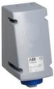 Surface socket-outlet for looping, 9h, 16A, IP67, 3P+N+E