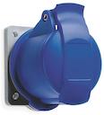 Socket-outlet, panel mounting, 6h, 16A, IP44, minimized flange, straight, 2P+E