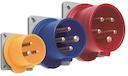 Inlet, panel mounting, 6h, 32A, IP44, unified flange, straight, 3P+E