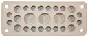 Modular Combi CWT-3 FL21 cable gland, 25 pcs of prepared holes ( 3 pcs max 30mm,  6pcs max 18mm,  16pcs max 14mm) suitable for Modular Combi in metal.