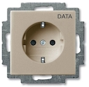 Розетка SCHUKO 16А 250В, с маркировкой DATA, серия Basic 55, цвет шампань