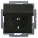 Розетка SCHUKO 16А 250В, с крышкой, серия Basic 55, цвет château-black