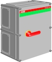 Рубильник в боксе ОТ160ЕFCC3A до 160A(АС23) 3-х полюсный, 1НО+1Н З доп. контакт, красно-желтая ручка, нет фланец II
