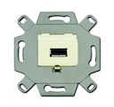 Механизм USB-розетки/разъёма, USB-type A, USB2.0, 5 полюсов, цвет слоновая кость