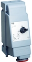 Switched interlocked socket-outlet, vertical, Heavy Duty, 6h, 32A, IP44, 3P+E
