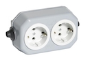 2 розетки Schuko пластиковый корпус 2210, 2P+E, IP20, 10/16A, 250В