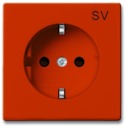 Розетка SCHUKO 16А 250В, с маркировкой SV, серия Basic 55, цвет оранжевый