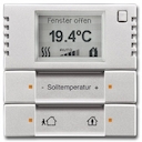 6124/01-83-500 Терморегулятор KNX с дисплеем, серебристый алюминий