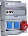 Modular Combi 16 A, Plastic One 16A, (346-415V) outlet (3P+N+E) MCB S201 C16, one S203 C16 Two schuko outlet (1P+E) 10/16A (250 V) Disconnector OT80F3