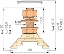 beige Railway Terminal Blocks HD120/30.F10.31.1 1 stud terminal M10 x 31,5 mm (1.24") - Equipment : 1 bottom nut + 2 washers + with 1 spring washer + 1 top nut