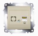 Розетка компьютерная Cosmo (RJ45, под рамку, в кабель-канал, с/у, титан)