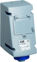 Socket-outlet with RCD, 6h, 30mA, 32A, IP67, 2P+E