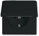 Розетка SCHUKO 16А 250В с крышкой (IP44), серия Allwetter 44, цвет антрацит