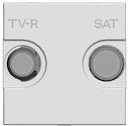 Накладка для TV-R-SAT розетки, 2-модульная, серия Zenit, цвет серебристый