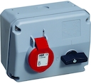 Switched interlocked socket-outlet, 4h, 16A, IP44, 3P+E