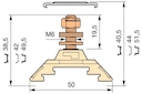 beige Railway Terminal Blocks HD35/16.F6.19 1 borne à tige M6 x 19,5 mm (.768") - Equipement (comme pour NF F 61017) : H 130 écrou auto-freiné + TREP 3L rondelle plate + rondelle plate