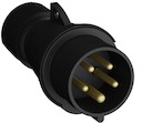 Вилка кабельная Easy&Safe 416EP6B,16А,3P+N+E,IP44,6ч,черн