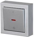 ABB Выключатель двухполюсный, накладного монтажа, Impressivo, алюминий