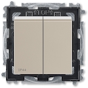 Выключатель двухклавишный ABB Levit IP44 кофе макиато / белый